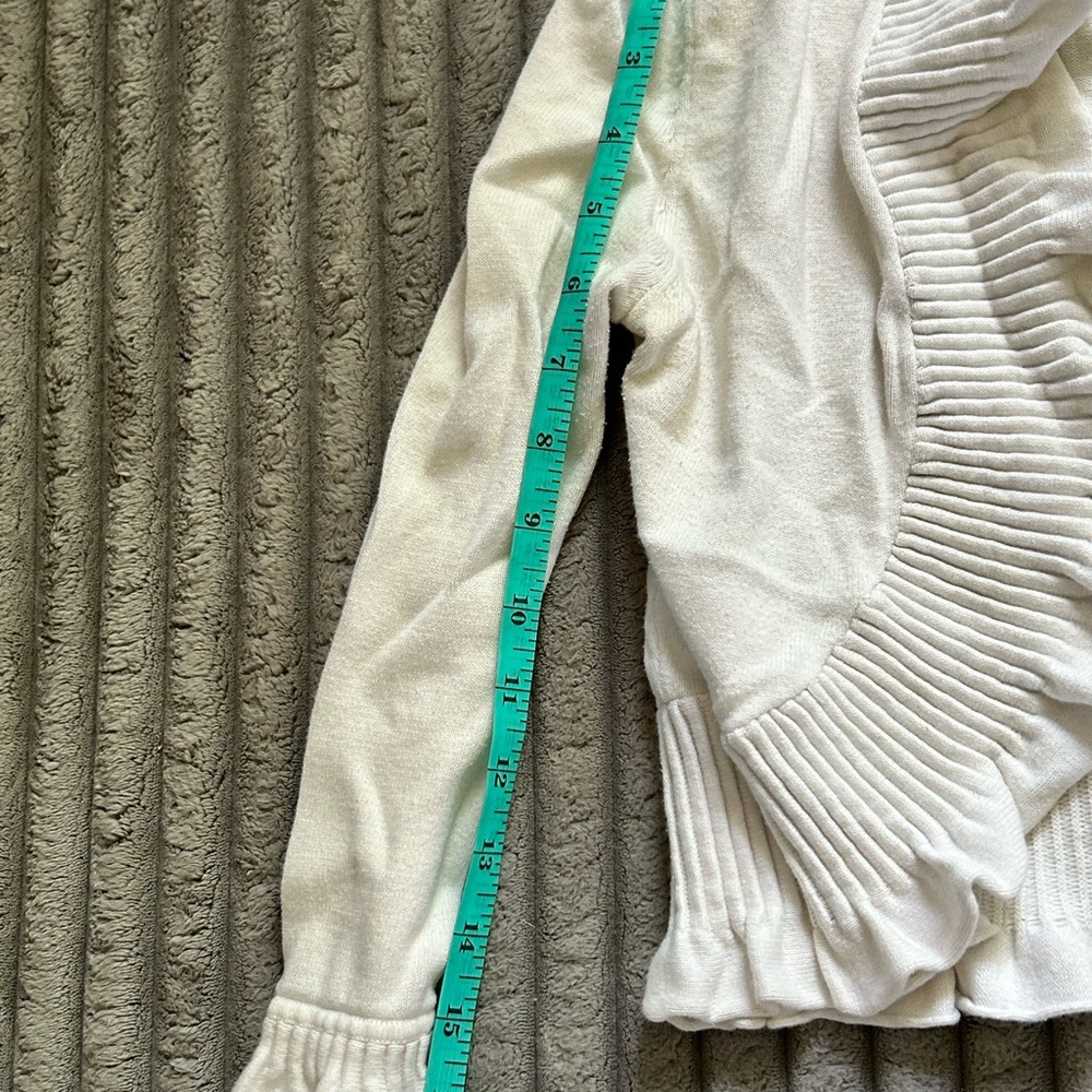 INC International Concepts Cream Ruffled Sweater - Picture 5 of 6